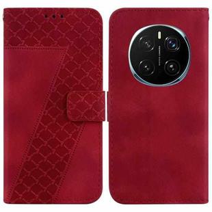 For Honor Magic7 Pro Seven-shaped Embossed Leather Phone Case(Red)