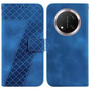 For Honor X9c Seven-shaped Embossed Leather Phone Case(Blue)