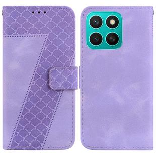 For Honor X8c 4G Seven-shaped Embossed Leather Phone Case(Purple)
