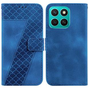 For Honor X8c 4G Seven-shaped Embossed Leather Phone Case(Blue)