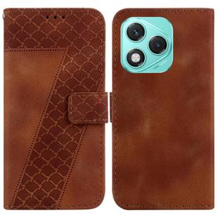 For Honor 400 Lite Seven-shaped Embossed Leather Phone Case(Brown)