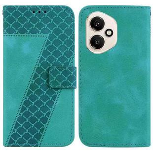 For Honor 400 Global 156.5mm Seven-shaped Embossed Leather Phone Case(Green)