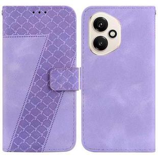 For Honor 400 Global 156.5mm Seven-shaped Embossed Leather Phone Case(Purple)