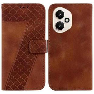 For Honor 400 Global 156.5mm Seven-shaped Embossed Leather Phone Case(Brown)