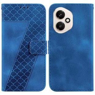For Honor 400 Global 156.5mm Seven-shaped Embossed Leather Phone Case(Blue)