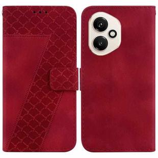 For Honor 400 Global 156.5mm Seven-shaped Embossed Leather Phone Case(Red)