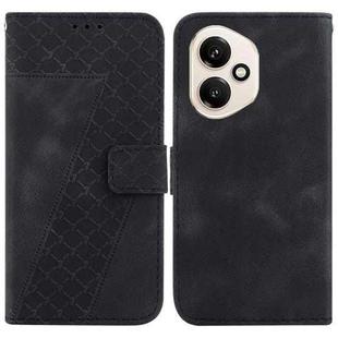 For Honor 400 Global 156.5mm Seven-shaped Embossed Leather Phone Case(Black)