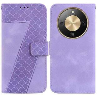 For Honor X70 5G Seven-shaped Embossed Leather Phone Case(Purple)