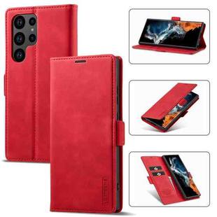 For Samsung Galaxy S24 Ultra 5G LC.IMEEKE Strong Magnetism Microfiber Leather Phone Case(Red)