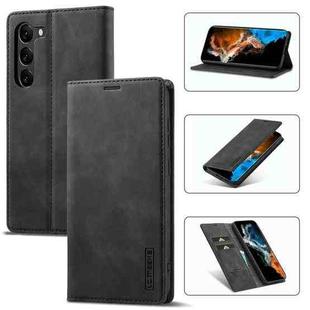 For Samsung Galaxy S24+ 5G LC.IMEEKE Strong Magnetism Microfiber Leather Phone Case(Black)