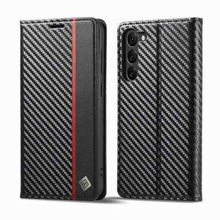 For Samsung Galaxy S24 5G LC.IMEEKE Carbon Fiber Leather Phone Case(Vertical Black)