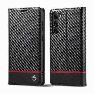 For Samsung Galaxy S24 5G LC.IMEEKE Carbon Fiber Leather Phone Case(Horizontal Black)