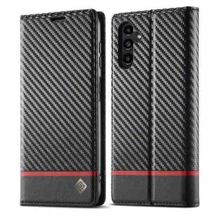 For Samsung Galaxy A15 5G LC.IMEEKE Carbon Fiber Leather Phone Case(Horizontal Black)
