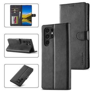 For Samsung Galaxy S24 Ultra 5G LC.IMEEKE Calf Texture Leather Phone Case(Black)