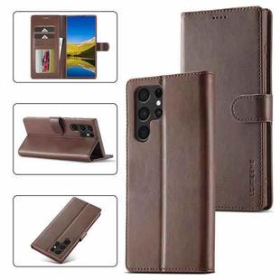 For Samsung Galaxy S24 Ultra 5G LC.IMEEKE Calf Texture Leather Phone Case(Coffee)