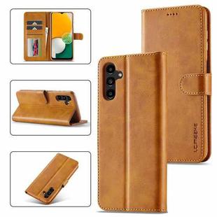 For Samsung Galaxy A15 5G LC.IMEEKE Calf Texture Leather Phone Case(Brown)