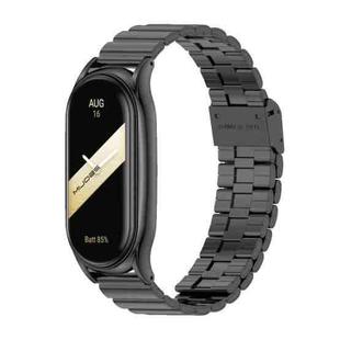 For Xiaomi Mi Band 8 Mijobs Plus Case Bamboo Buckle Metal Watch Band(Black)