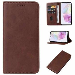 For Samsung Galaxy A35 5G Magnetic Closure Leather Phone Case(Brown)