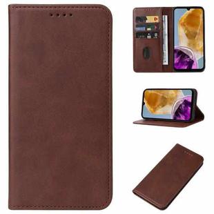 For Samsung Galaxy M15 Magnetic Closure Leather Phone Case(Brown)
