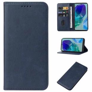For Samsung Galaxy M55 Magnetic Closure Leather Phone Case(Blue)