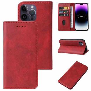 For iPhone 15 Pro Max Magnetic Closure Leather Phone Case(Red)