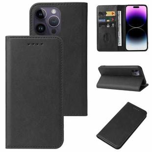 For iPhone 15 Pro Magnetic Closure Leather Phone Case(Black)