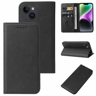 For iPhone 15 Plus Magnetic Closure Leather Phone Case(Black)