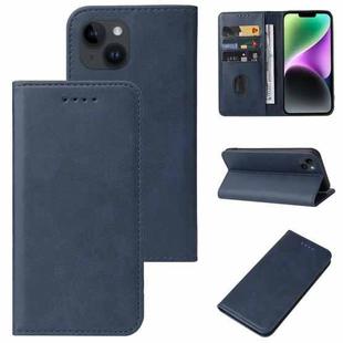 For iPhone 15 Plus Magnetic Closure Leather Phone Case(Blue)