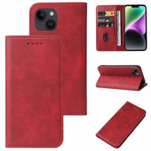 For iPhone 15 Plus Magnetic Closure Leather Phone Case(Red)