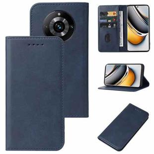 For Realme 11 Pro / 11 Pro+ Magnetic Closure Leather Phone Case(Blue)