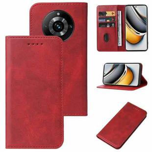 For Realme 11 Pro / 11 Pro+ Magnetic Closure Leather Phone Case(Red)