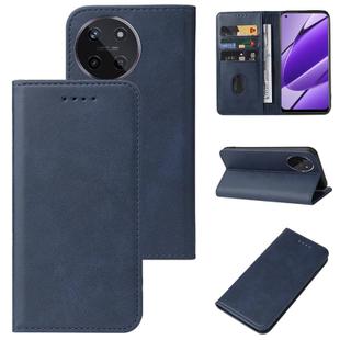 For Realme 11 4G Global Magnetic Closure Leather Phone Case(Blue)