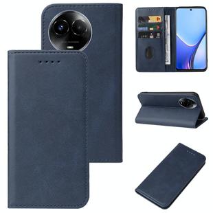 For Realme 11x Magnetic Closure Leather Phone Case(Blue)