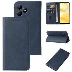 For Realme C51 Magnetic Closure Leather Phone Case(Blue)