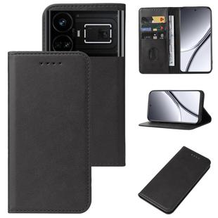 For Realme GT5 Magnetic Closure Leather Phone Case(Black)