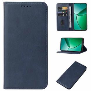 For Realme 12+ Magnetic Closure Leather Phone Case(Blue)