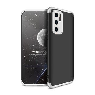 For Huawei P40 GKK Three Stage Splicing Full Coverage PC Protective Case(Black Silver)