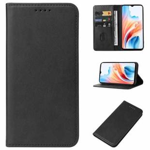 For OPPO A2m Magnetic Closure Leather Phone Case(Black)