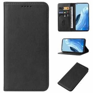 For OPPO Reno7 4G Magnetic Closure Leather Phone Case(Black)