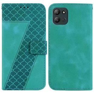 For Infinix Hot 11 2022 7-shaped Embossed Leather Phone Case(Green)