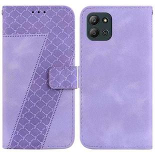 For Infinix Hot 11 2022 7-shaped Embossed Leather Phone Case(Purple)