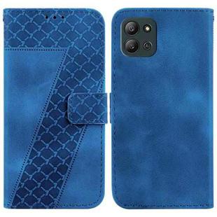 For Infinix Hot 11 2022 7-shaped Embossed Leather Phone Case(Blue)
