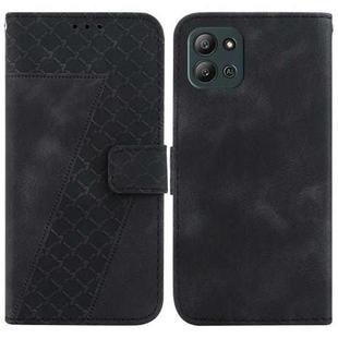 For Infinix Hot 11 2022 7-shaped Embossed Leather Phone Case(Black)