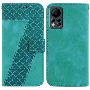 For Infinix Hot 11s NFC/X6812B 7-shaped Embossed Leather Phone Case(Green)