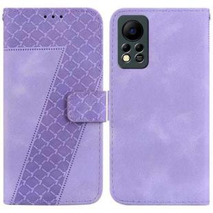 For Infinix Hot 11s NFC/X6812B 7-shaped Embossed Leather Phone Case(Purple)