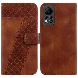 For Infinix Hot 11s NFC/X6812B 7-shaped Embossed Leather Phone Case(Brown)