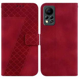 For Infinix Hot 11s NFC/X6812B 7-shaped Embossed Leather Phone Case(Red)