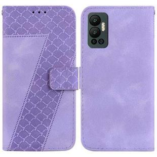 For Infinix Hot 12 7-shaped Embossed Leather Phone Case(Purple)