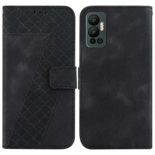 For Infinix Hot 12 7-shaped Embossed Leather Phone Case(Black)