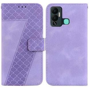 For Infinix Hot 12 Play 7-shaped Embossed Leather Phone Case(Purple)